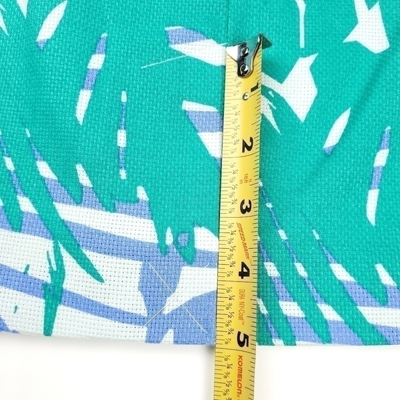 Loft Blue Green White Leaf Pattern Cotton Skirt Size 12 - Picture 2 of 12